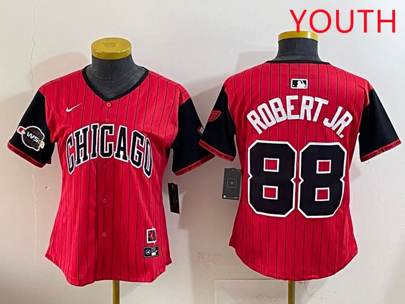 Youth 2025 Chicago White Sox #88 Robert jr Red Joint Name Nike MLB Jersey style 10->youth mlb jersey->Youth Jersey
